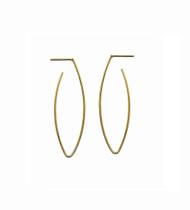 Argola Meia Navete Lisa Banhada a Ouro - 5,2 cm