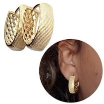 Argola Ouro 18k Gota Grande Banhado Antialérgico Garantia - Dourado