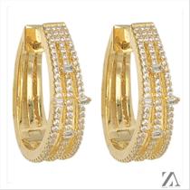 Argola Oval em Micro zircônia Argola Oval em Micro zircônia