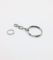 Argola para Chaveiro 22mm Batida C/ Corrente Fina + Elo Redondo 10mm (100pçs) Cod1140