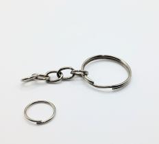 Argola para Chaveiro 22mm Batida Com Corrente Grossa + Elo Redondo 12mm (100pçs) Cod1142