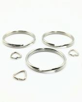 Argola para Chaveiro 22mm Batida S/ Corrente + Elo Triangulo 6mm (100pçs) Cod1137