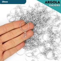 Argola Para Chaveiro Com Corrente - Tamanhos: 20mm / 24mm - Pacote Com 50 / 100 Unidades - BNVT Argola Para Chaveiro Com Corrente - Tamanhos: 20mm / 24mm - Pacote Com 50 / 100 Unidades - BNVT