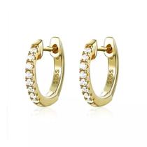 Argola Pequena em Prata 925 Com Banho em Ouro 18k e Zircônias Adulto Infantil