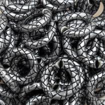 Argola Plástico Cinza com Preto 24mm 100pçs 130g