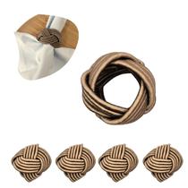 Argola Porta Guardanapo Trançado Kit 4 Pçs Cor Fendi