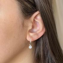 Argola Prata 925 original Brinco ponto de luz 6mm zircônia