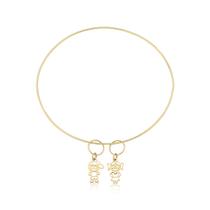 Argola Pulseira FILHOS CASAL fio pingenteS BERLOQUE Ouro 10k Argola Pulseira FILHOS CASAL fio pingenteS BERLOQUE Ouro 10k
