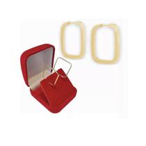 Argola Quadrada Ouro 18k Ouro 750 Fio Reto 2.3cm