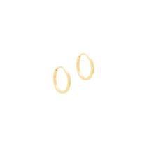 Argola Redonda Fio Quadrado 9MM em Ouro 18K - AU13719