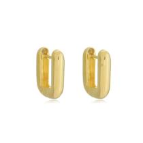 Argola Retangular Lisa Banhado a Ouro (SEMIJOIA) Argola Retangular Lisa Banhado a Ouro (SEMIJOIA)