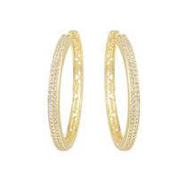 Argola Semi Jóia Dourada com Pedras