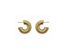 Argola Tipo Mola Lisa Banhada a Ouro - 2,4 cm de Diâmetro e 0,8 cm de Largura