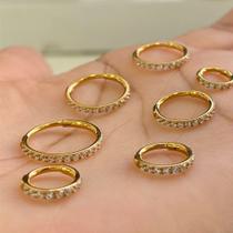 Argola titânio basic plus clicker com zircônias cristais