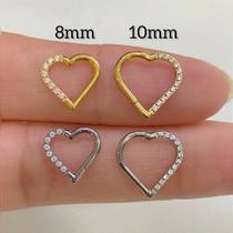 ARGOLA TITÂNIO CORAÇÃO COM ZIRCÔNIAS CLICKER - 1,2mm ARGOLA TITÂNIO CORAÇÃO COM ZIRCÔNIAS CLICKER - 1,2mm