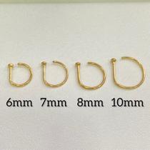 Argola titânio nariz d-ring - hipoalergênica - 0,8mm