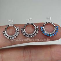 Argola titânio omgodinho clicker com zircônias cristal