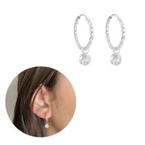 Argola Torcida Prata 925 Legítima Brinco Ponto De Luz 6mm Argola Torcida Prata 925 Legítima Brinco Ponto De Luz 6mm