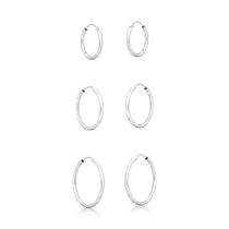 Argola Trio Prata 925 Redondo Liso 2