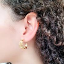 Argola Tripla banhada a ouro 18k