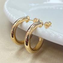 Argola Tubo M Folheado A Ouro