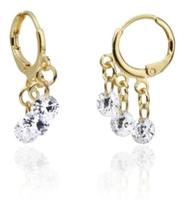 Argola Zircônia Folheado Ótima Qual. 2,2cm - Par