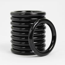 Argolas 35mm Plástica Preto Para Artesanato Multiuso Com 30 Unidades