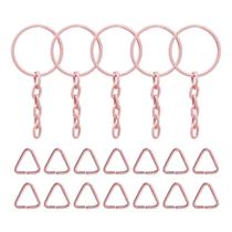 Argolas Com Corrente 23mm e Elo 8mm Rosa Bebê 100 Unidades