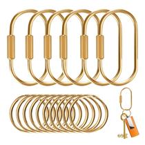 Argolas para Chaves Muitcdo de Latão Dourado com Fecho de Rosca, Kit com 6 Unidades