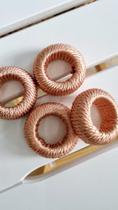 Argolas para guardanapo nude de camurça kit com 4