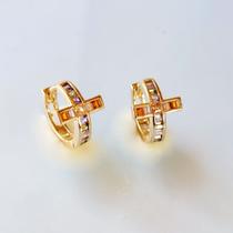 Argolinha Brinco feminino folheado a ouro