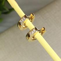 Argolinha click P 1 fileira segundo furo banhada a ouro 18k