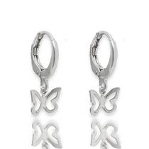 Argolinha de Encaixe Borboleta Banhada a Prata