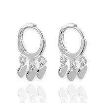 Argolinha de Encaixe Coração Triplo Banhado a Prata