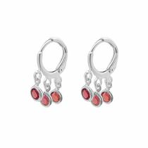 Argolinha de Encaixe Cristal Rosa Banhada a Prata