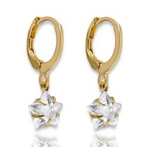 Argolinha de Encaixe Estrela de Zircônia Banhada a Ouro 18K