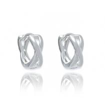 Argolinha de Encaixe Modelo X Banhada a Prata