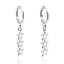 Argolinha de Encaixe Três Estrelas Banhada a Prata