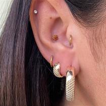 ARGOLINHAS FIRENZZE - Par de Argolas em Metal Banhado com Fecho Clicker