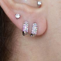 ARGOLINHAS GLAM BOREAL - Par de Argolas com Strass