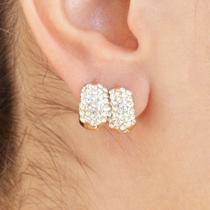 Argolinhas plus douradas com strass e fecho clicker - 7mm Argolinhas plus douradas com strass e fecho clicker - 7mm