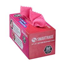 Arkwright Smart Rags in Box (pacote com 50) pano de limpeza de microfibra sem fiapos, sem arranhões e riscos, toalhas de lavagem dispensáveis para carros, vidros de janelas e oficinas de automóveis, 12 x 12 polegadas, rosa