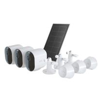 Arlo Pro 4 - Kit com 3 Câmeras e Painel Solar Branco