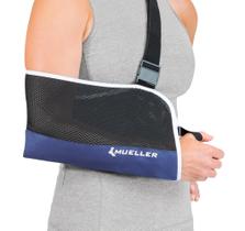 Arm Sling MUELLER Sports Medicine ajustável azul com malha preta Arm Sling MUELLER Sports Medicine ajustável azul com malha preta