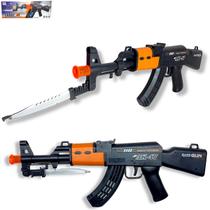 Arma De Brinquedo Fuzil Ak Som Luz Arminha Militar Policial