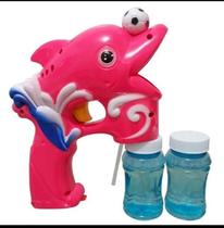 Arma Pistola Lança Bolhas Bolinha Sabão Golfinho Envio 24h cor rosa