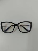 Armação acetato Feminino preta Haste metal