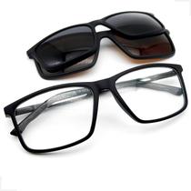Armação Clip On Masculina Óculos Grau E Sol Polarizado tr90