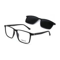 Armação Clip-on Youy Y6004A1456 Preto Fosco Y6004 Cinza 56mm