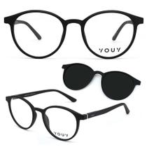 Armação ClipOn YOUY Y6002 Preto Fosco Lente Cinza Polarizada